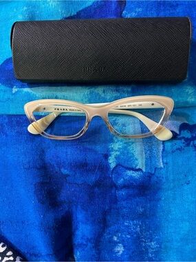 Prada Women’s Nude cream Cat-Eye Optical Glasses